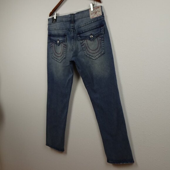True Religion Geno Big T Flap Relaxed Slim Light Chilly Wash Jeans Men’s 34x32 - Picture 3 of 13